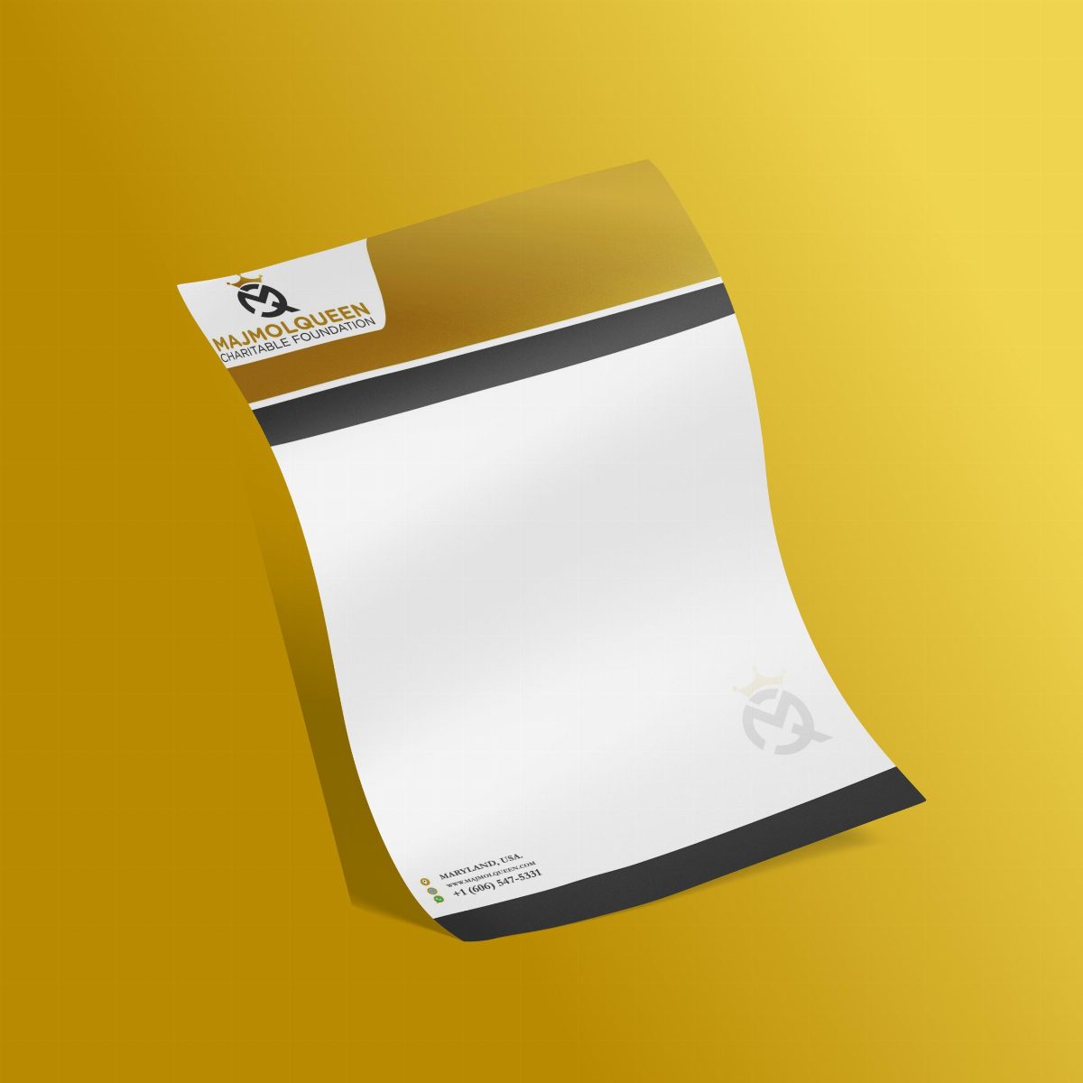 Majmolqueen Foundation letterhead designed by Syo Technol