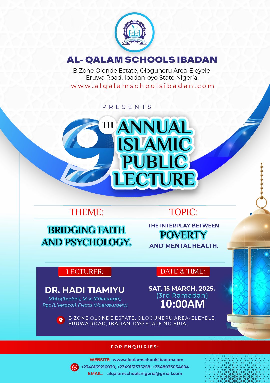 Al-Qalam Schools Ibadan, 9th Annunal Lecture